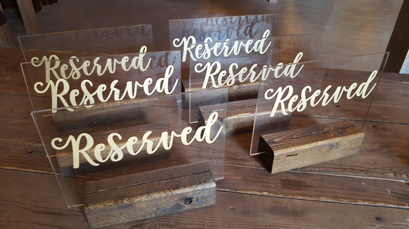 Reserved Signs: 6 total. $3 each